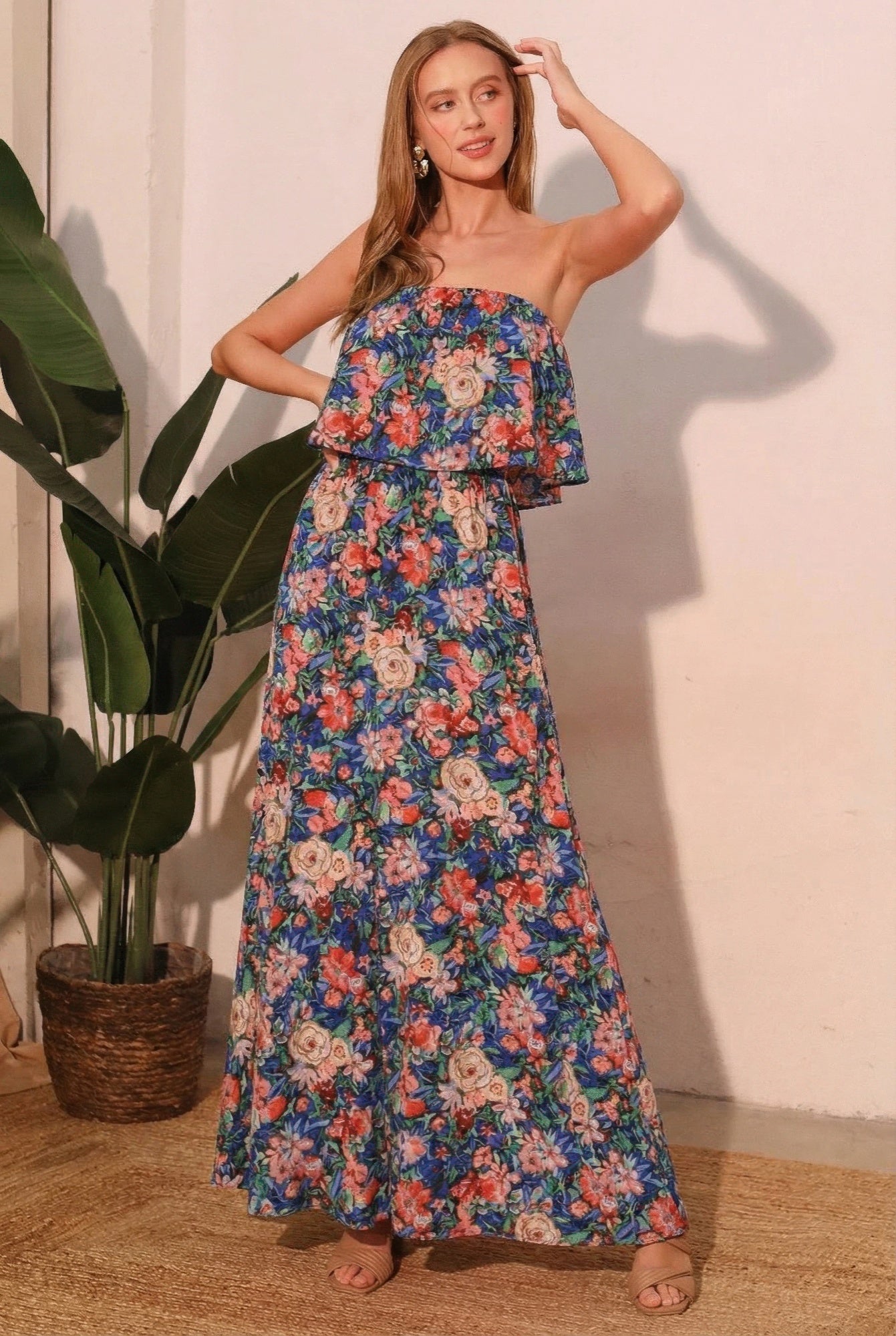 Bloom Party Strapless Maxi Dress S (dress) - flower party dress, flower party dress women, flower party - shop at us.meeeshop