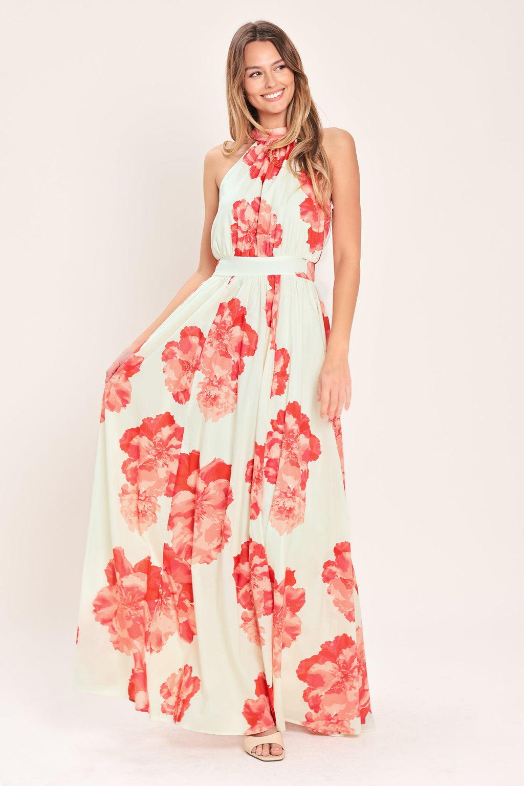 Blooming Love Woven Maxi Dress CREAM (dress) - love bloom dresses, blossoming love maxi dress white, bl - shop at us.meeeshop