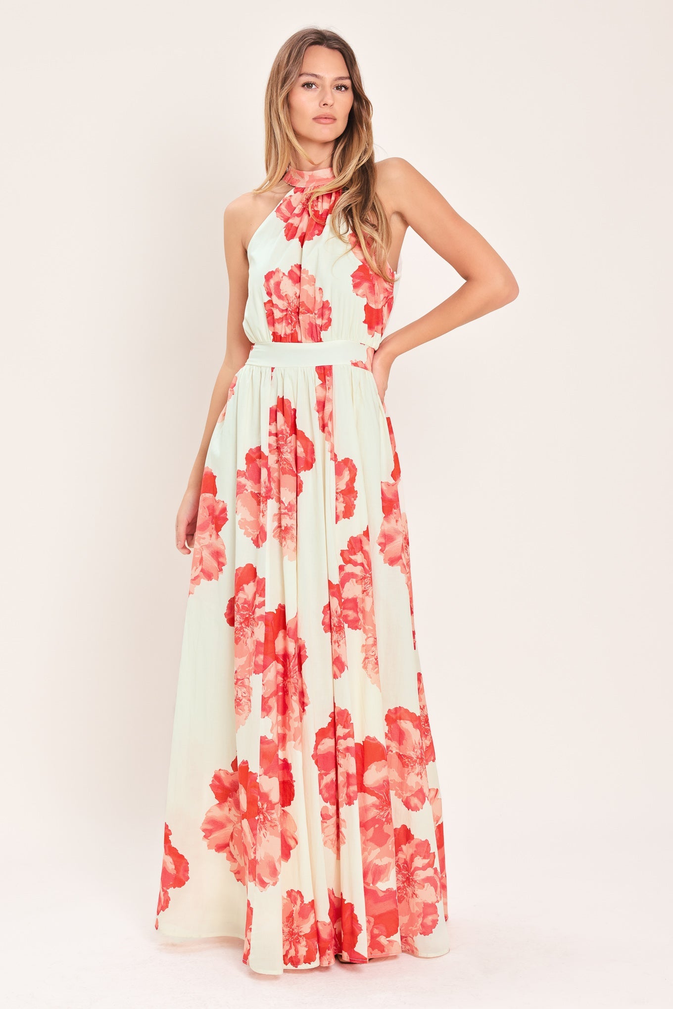 Blooming Love Woven Maxi Dress in CREAM view 3 - Love Bloom Dresses