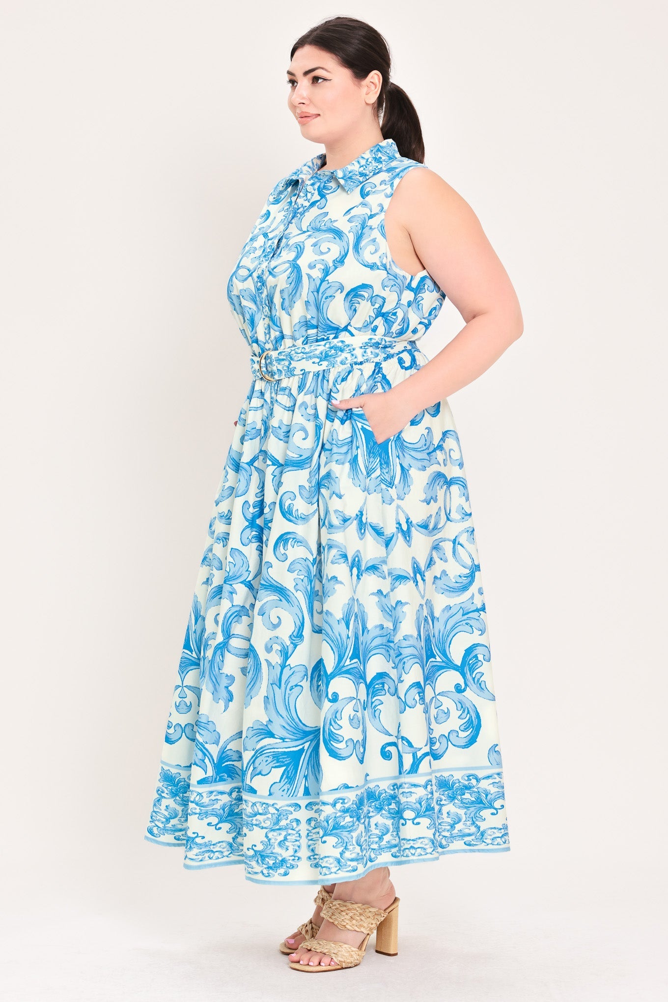Blue Chateau Woven Maxi Dress view 10 (dress) - chateau blue dress, blue castle dress, blue le chateau  - shop at us.meeeshop