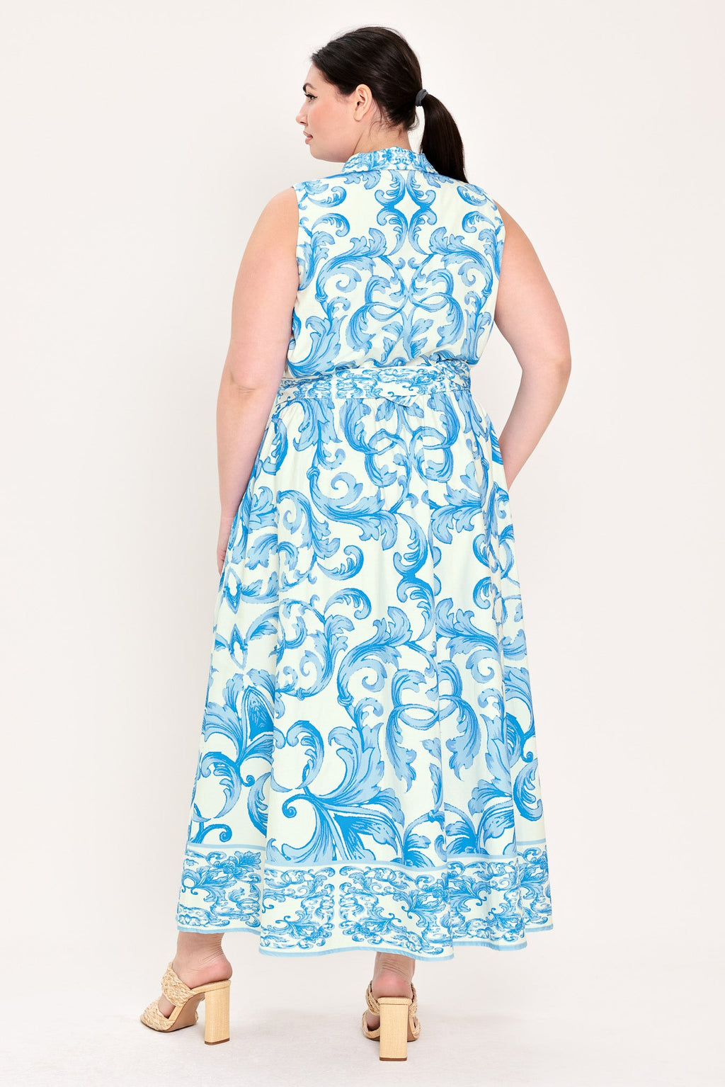 Blue Chateau Woven Maxi Dress view 11 (dress) - chateau blue dress, blue castle dress, blue le chateau  - shop at us.meeeshop
