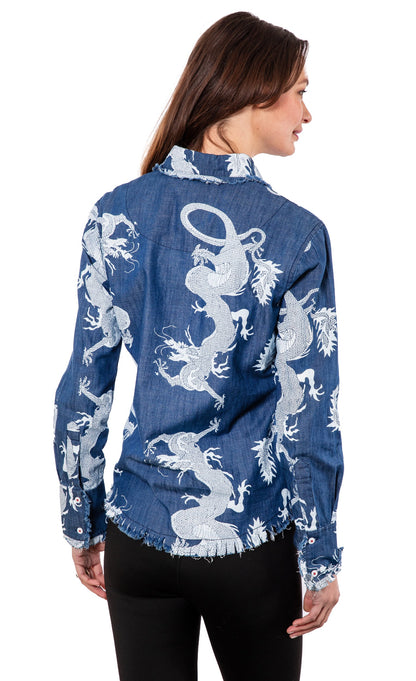 Blue Dragon Denim Cape Cod Top in L view 4 - Blue Dragon Codex