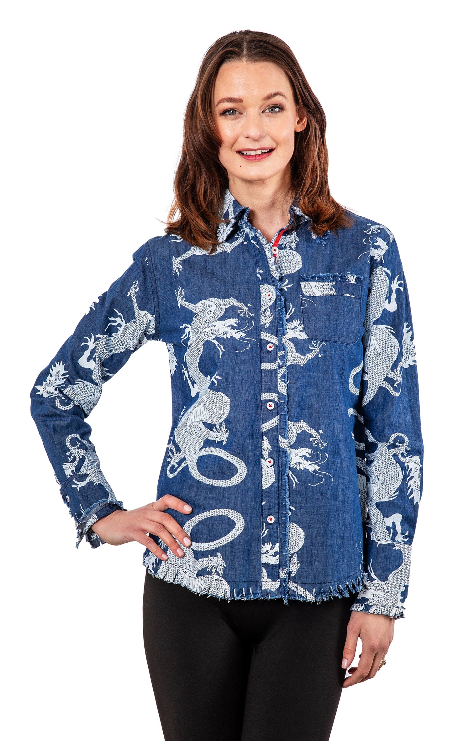 Blue Dragon Denim Cape Cod Top in M view 3 - Blue Dragon Codex