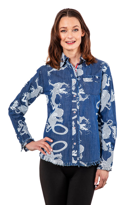 Blue Dragon Denim Cape Cod Top in M view 3 - Blue Dragon Codex