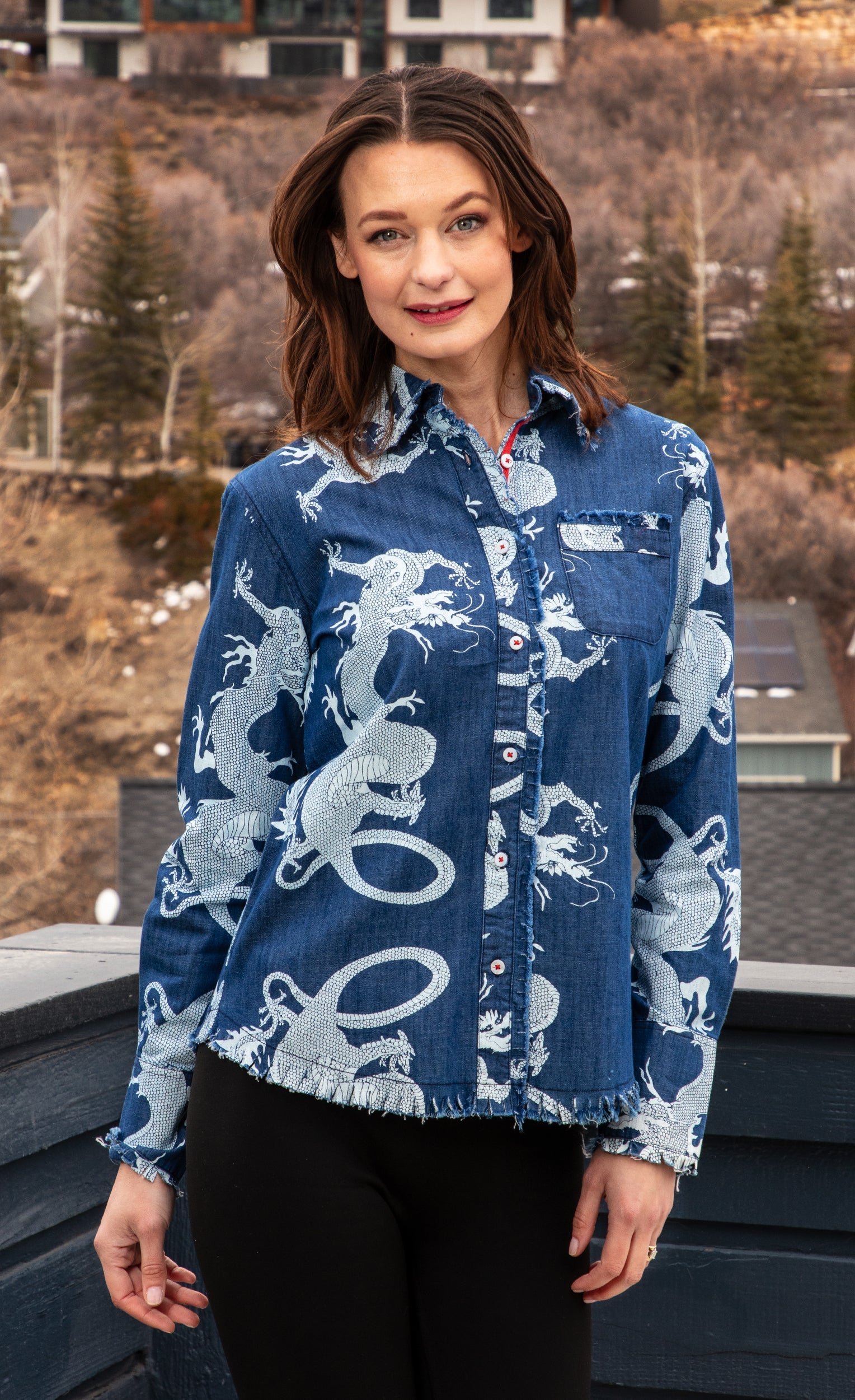 Blue Dragon Denim Cape Cod Top in S view 2 - Blue Dragon Codex
