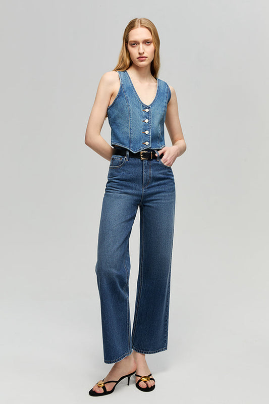 Blue Horizon Denim Vest Hj903 in Go Your Own Way view 2 - Blue Horizon H (bottom)