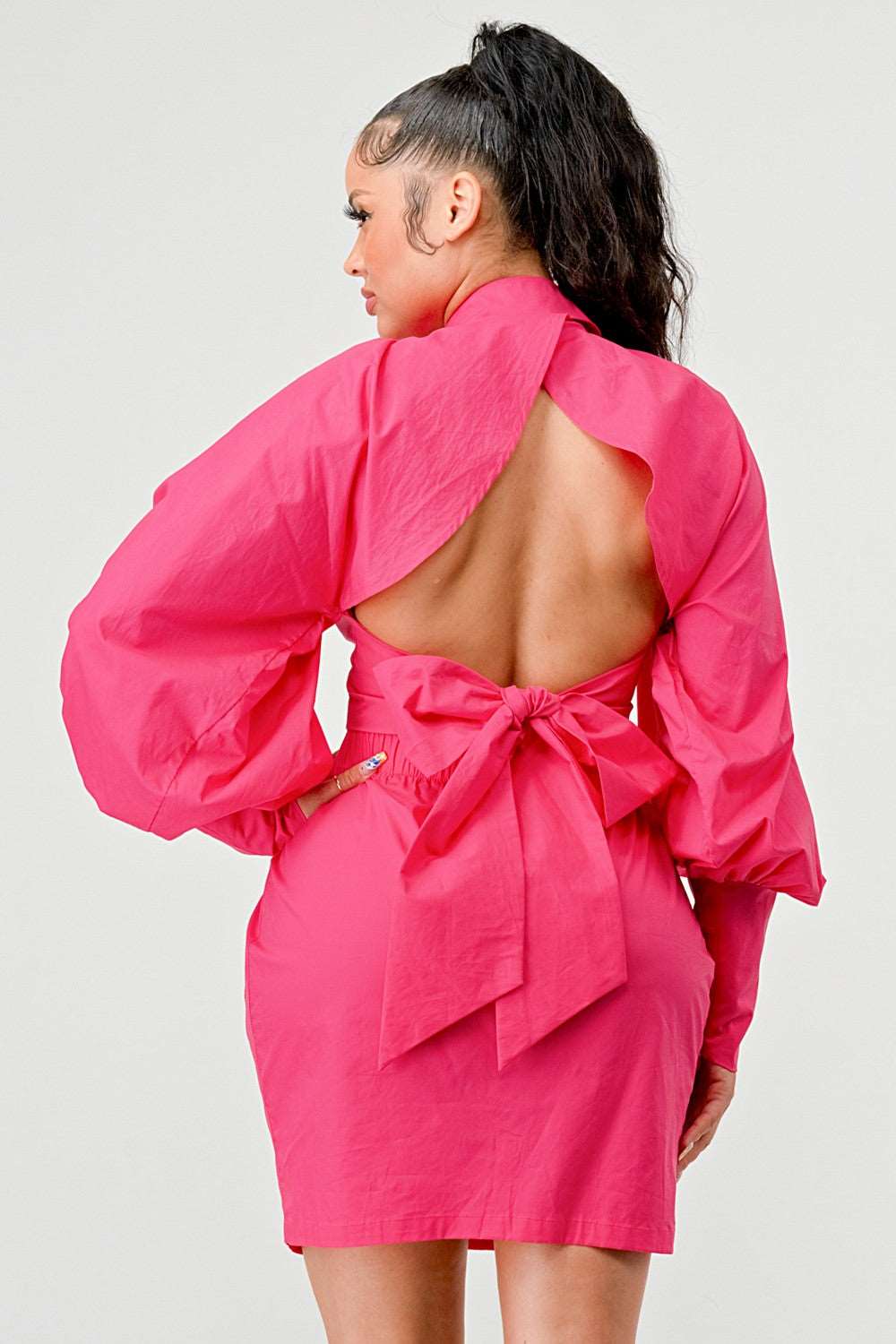 Blush of Elegance: Puff-sleeve Pink Dress view 7 - Blush Elegant Dress Hello Kitty
