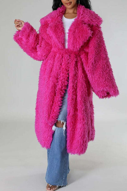 Blush Snowfall Fur Winter Heavy Jacket view 3 - Fall Wardrobe Essential (layer)