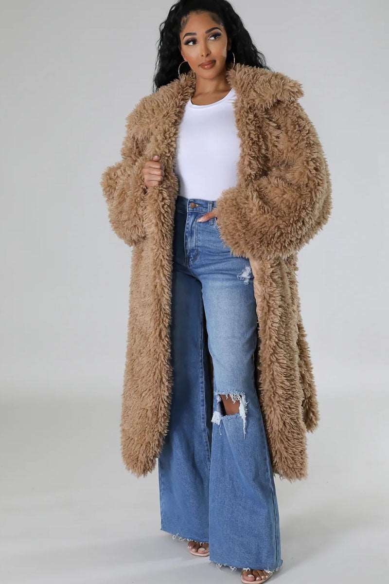 Blush Snowfall Fur Winter Heavy Jacket view 4 - Fall Wardrobe Essential (layer)
