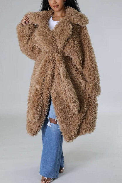 Blush Snowfall Fur Winter Heavy Jacket view 6 - Fall Wardrobe Essential (layer)