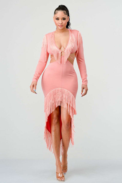 Blush Tassel Temptation Dress - MeeeShop Women's Fashion