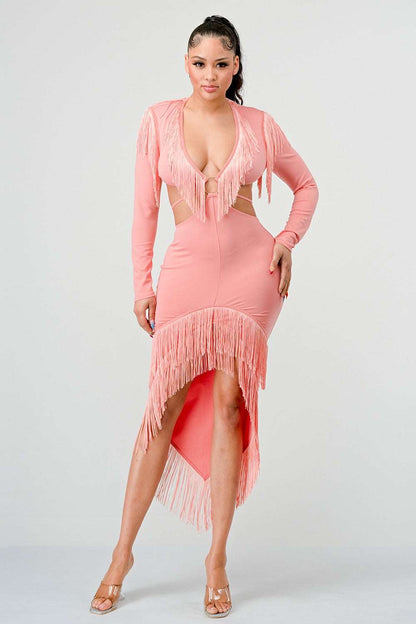 Blush Tassel Temptation Dress - MeeeShop Women's Fashion