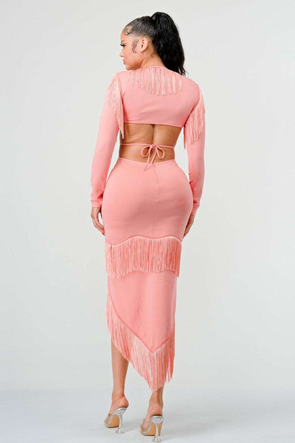 Blush Tassel Temptation Dress view 6 - Blush Fringe Dress