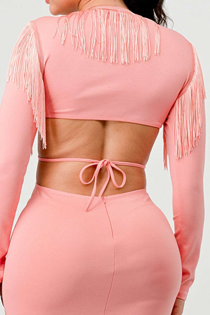 Blush Tassel Temptation Dress view 8 - Blush Fringe Dress