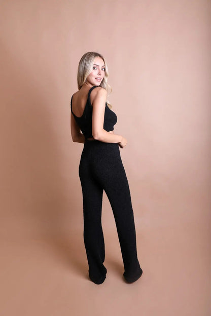 Boho Clothing and Accessories Boucle Lounge Pants in M/L view 2 - Boho Style - Boho Style Pants (bottom)