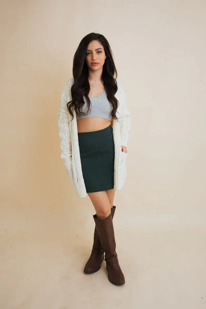 Boho Clothing and Accessories Classic Snuggle Comfort Cable Knit Cardigan Top in M/L view 7 - Boho Style