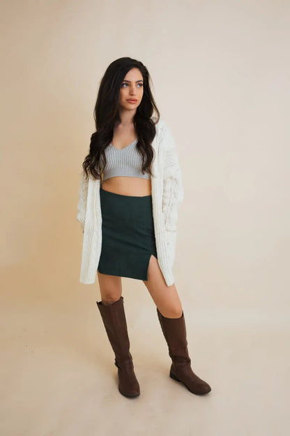 Boho Clothing and Accessories Classic Snuggle Comfort Cable Knit Cardigan Top view 9 - Boho Style - Boho Style Cardigan