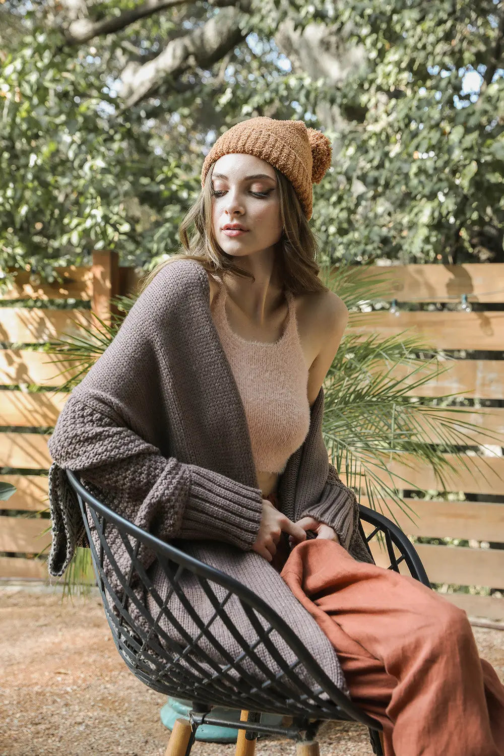 Boho Clothing and Accessories Cozy Chic Bat Wing Bliss Knit Cardigan Top view 17 - Boho Style - Boho Style Cardigan
