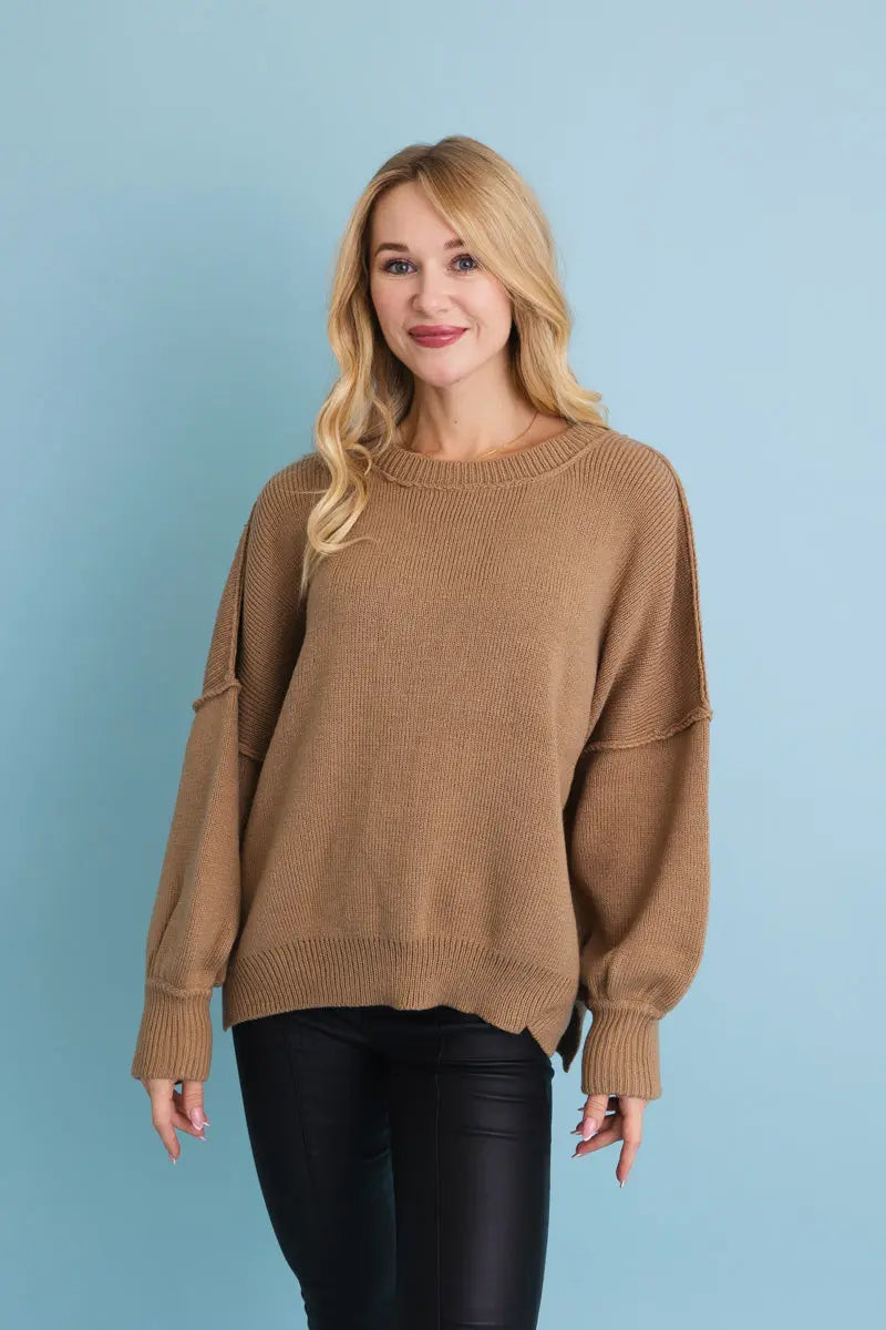 Boho Clothing and Accessories Cozy Mood Oversized Pullover Sweater in One Size - Relaxed Fit - Boho Style Pullover