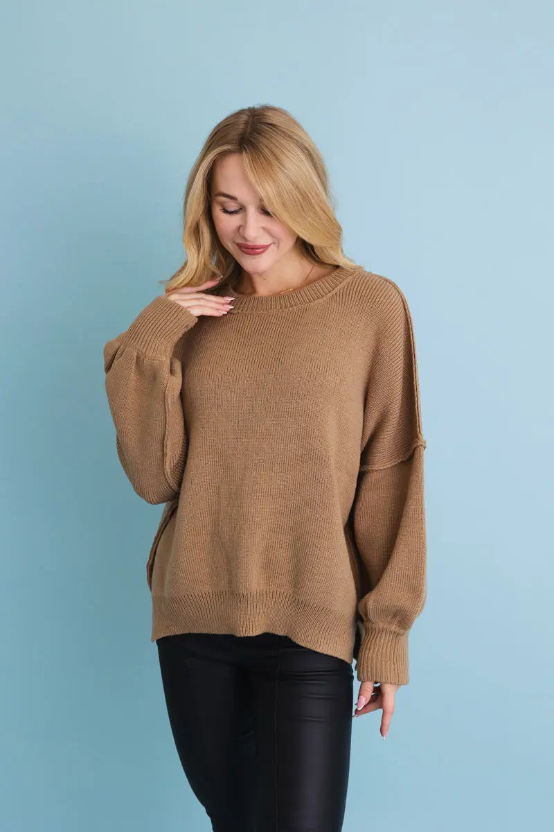 Boho Clothing and Accessories Cozy Mood Oversized Pullover Sweater view 3 - Relaxed Fit - Boho Style Pullover (top)
