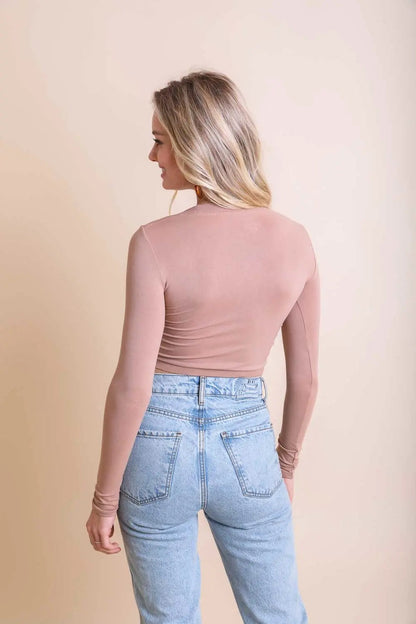 Boho Clothing and Accessories Long Sleeve Fitted Crop Top in Medium view 7 - Boho Style - Boho Clothing Tops
