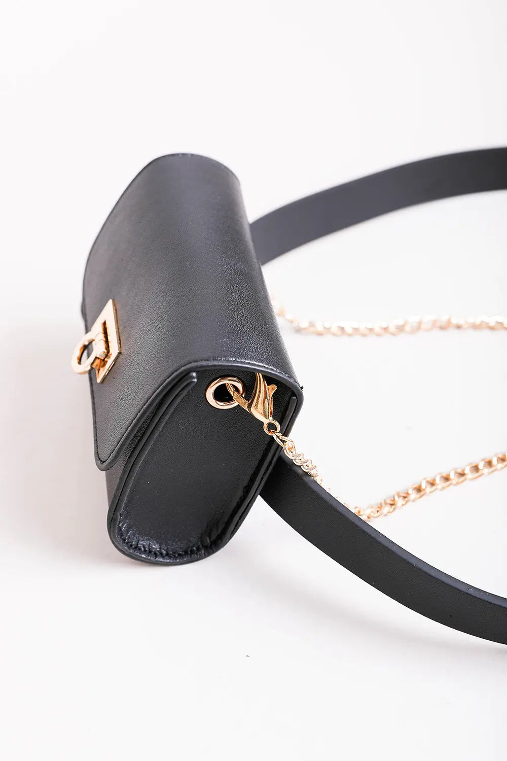 Boho Clothing and Accessories Mini Faux Leather Belt Bag – Chic with Gold Link Chain view 12 - Boho Style - Boho Style Bag