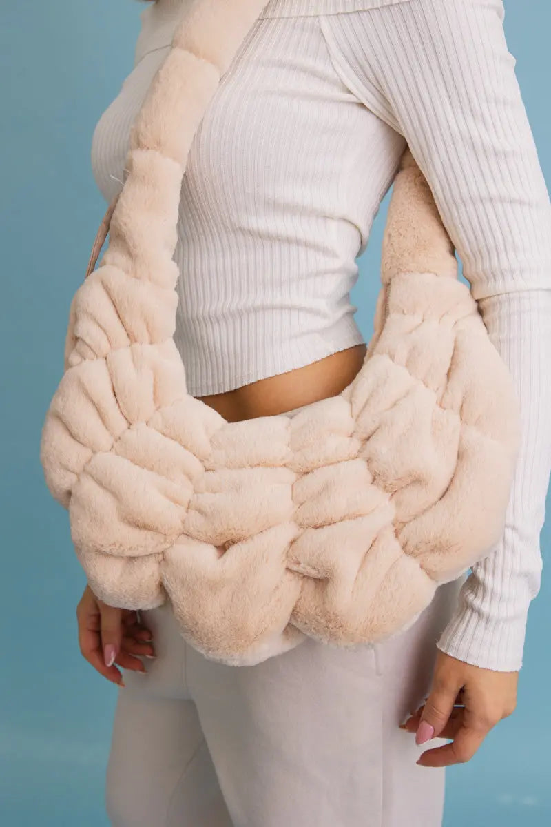 Boho Clothing and Accessories Plush Cloud Knit Cross Body Bag ☁️ view 8 - Boho Style - Cloud Plush Bag Charm