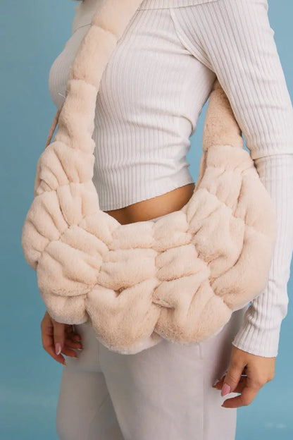 Boho Clothing and Accessories Plush Cloud Knit Cross Body Bag ☁️ view 8 - Boho Style - Cloud Plush Bag Charm