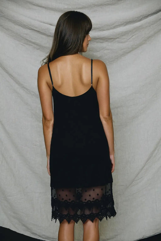 Boho Clothing and Accessories Polkadot Lace Slip Dress in Small view 2 - Boho Style - Pol Dress