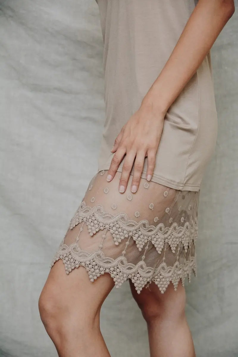 Boho Clothing and Accessories Polkadot Lace Slip Dress in Large view 9 - Boho Style - Pol Dress