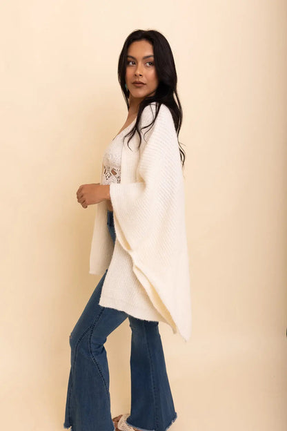 Boho Clothing and Accessories Relax & Chill Autumn Nights Boucle Cardigan Top view 12 - Boho Style - Boho Style Cardigan