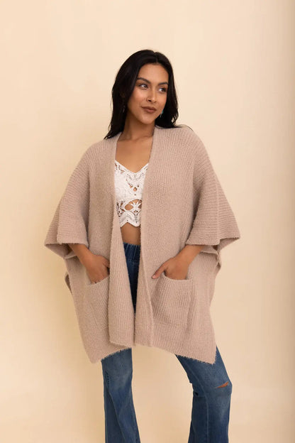 Boho Clothing and Accessories Relax & Chill Autumn Nights Boucle Cardigan Top view 13 - Boho Style - Boho Style Cardigan