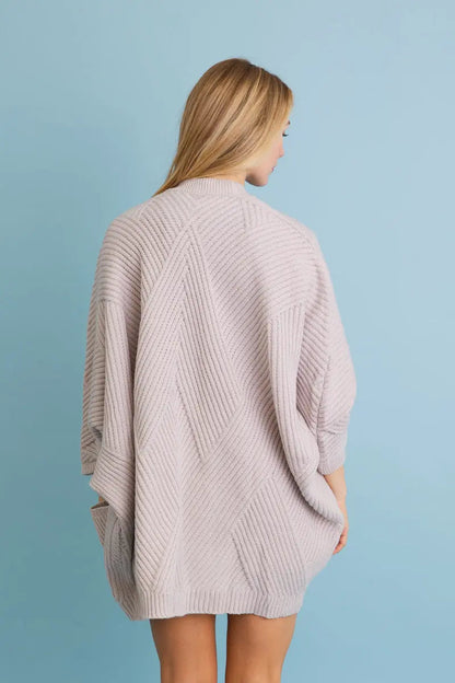 Boho Clothing and Accessories Ribbed Open-front Knit Cardigan - Easy Layering 🧥 Top view 11 - Boho Style