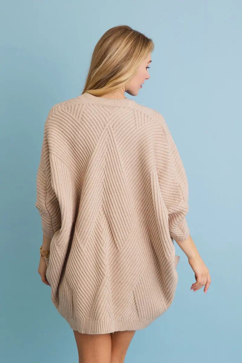 Boho Clothing and Accessories Ribbed Open-front Knit Cardigan - Easy Layering 🧥 Top in Black view 2 - Boho Style
