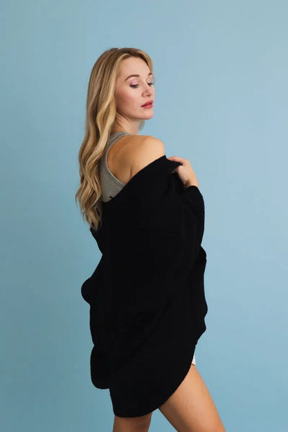 Boho Clothing and Accessories Ribbed Open-front Knit Cardigan - Easy Layering 🧥 Top view 6 - Boho Style - Boho Style Cardigan