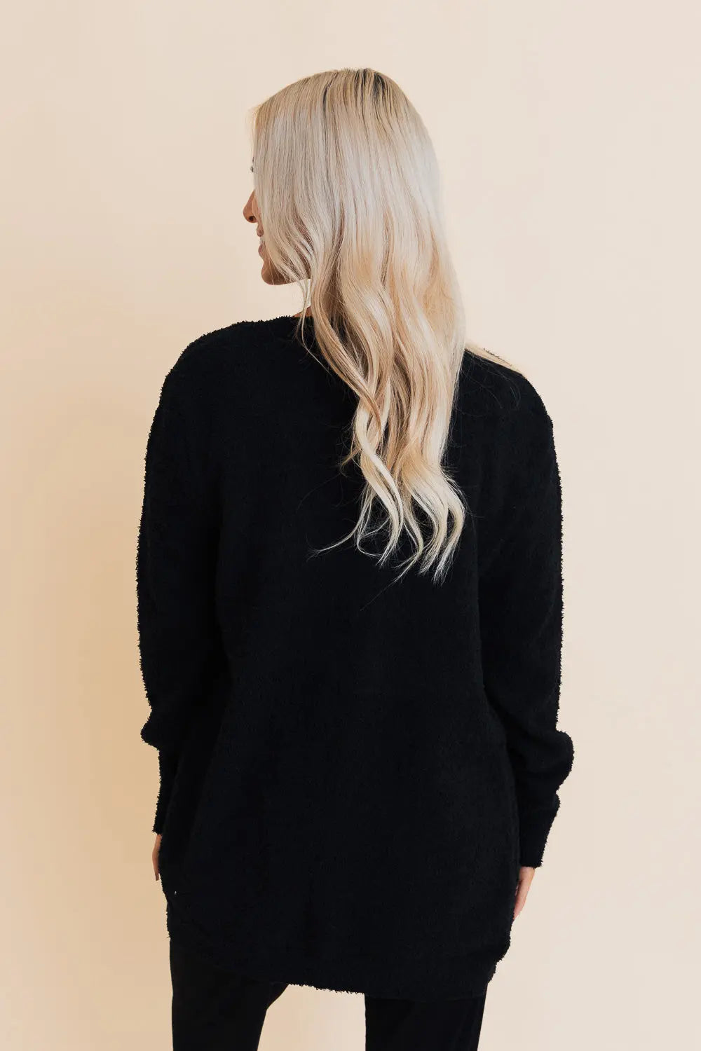 Boho Clothing and Accessories Snuggle Chic Boucle Bliss Cardigan Top view 4 - Boho Style - Boho Style Cardigan
