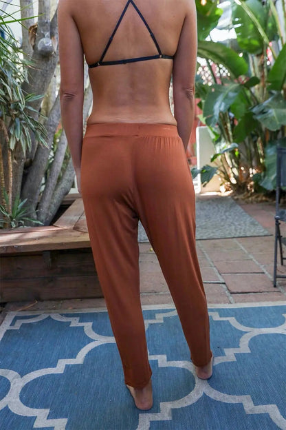 Boho Clothing and Accessories Wide Band Lounge Pants in Small view 2 - Boho Style - Boho Style Pants (bottom)