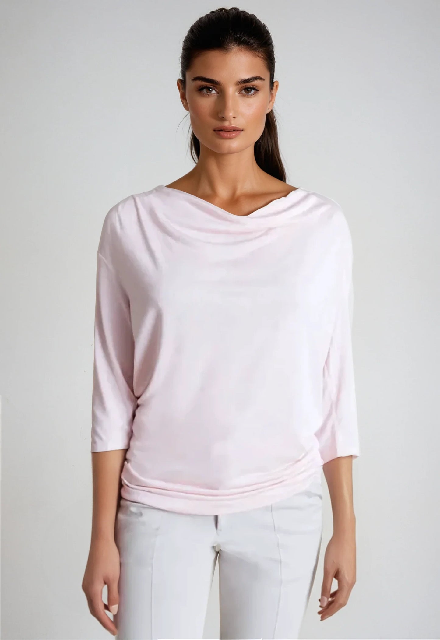 Bon Voyage Travel Tee - Blush Pink in Blush Pink - Bon Voyage Black Pink (top)