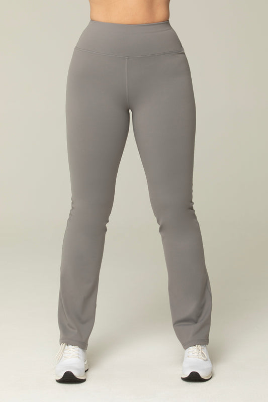 Bootcut Flare High Waist Leggings in GRAY - High-Waisted - Bootcut Flare Leggings With Pockets (bottom)