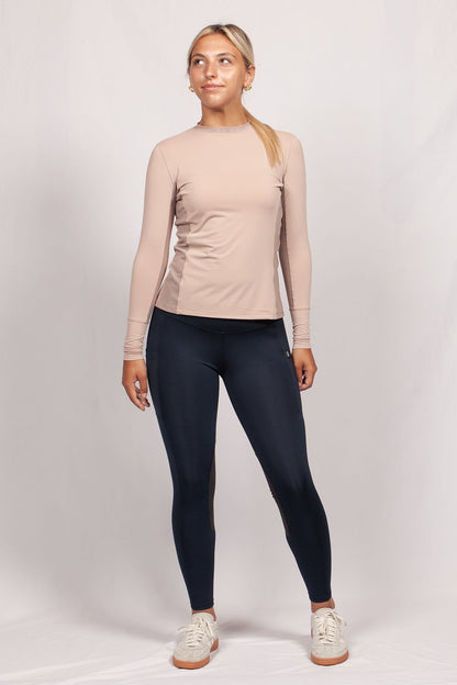 Botori Equestrian Kate Riding Tights in White/Tan view 12 (bottom)