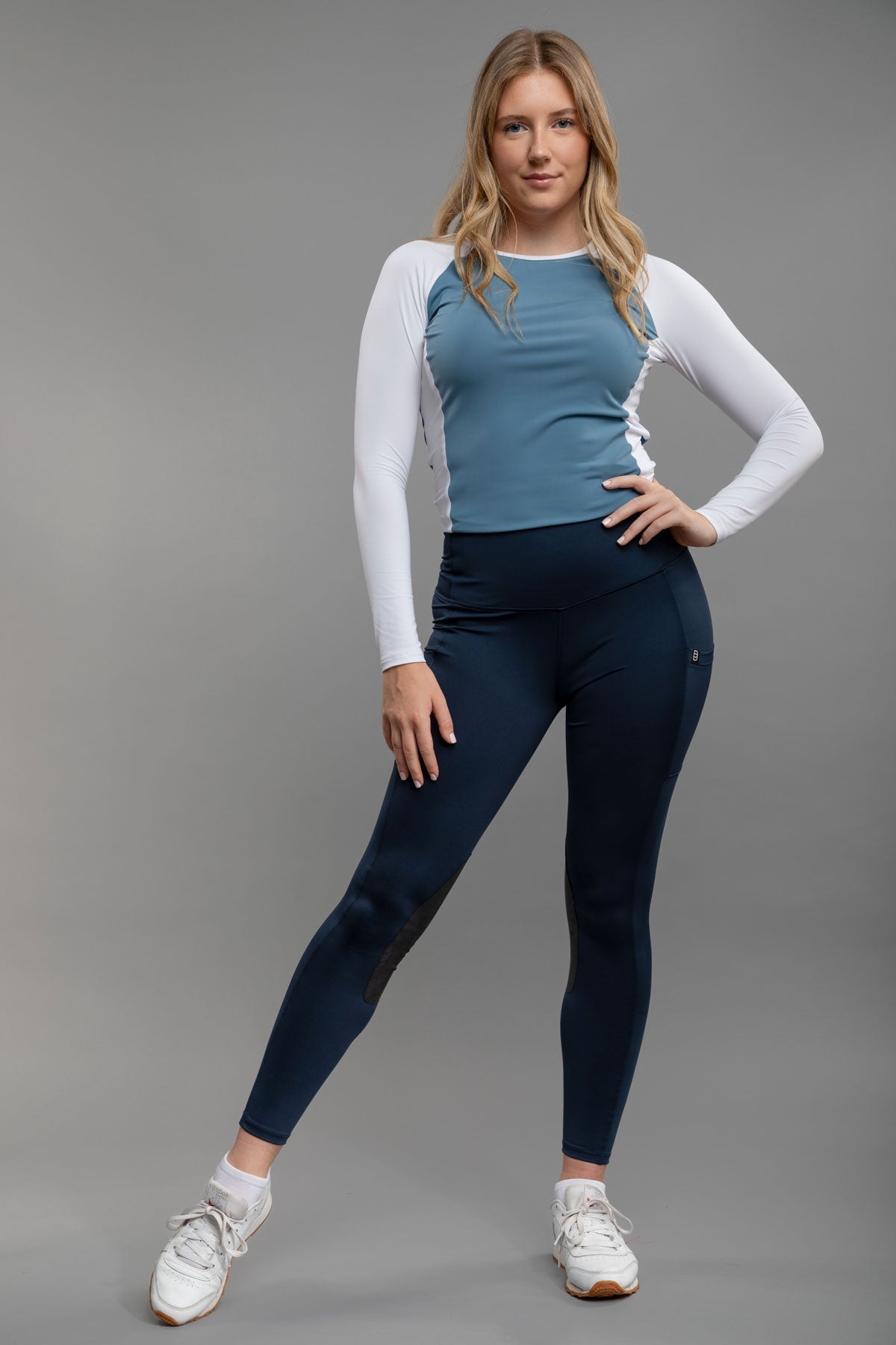 Botori Equestrian Kate Riding Tights in White/Tan view 13 (bottom)