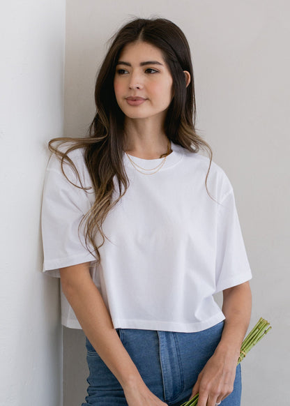 Boxy Crop Tee in XS view 3 - Boxy Crop Tee Womens (top)