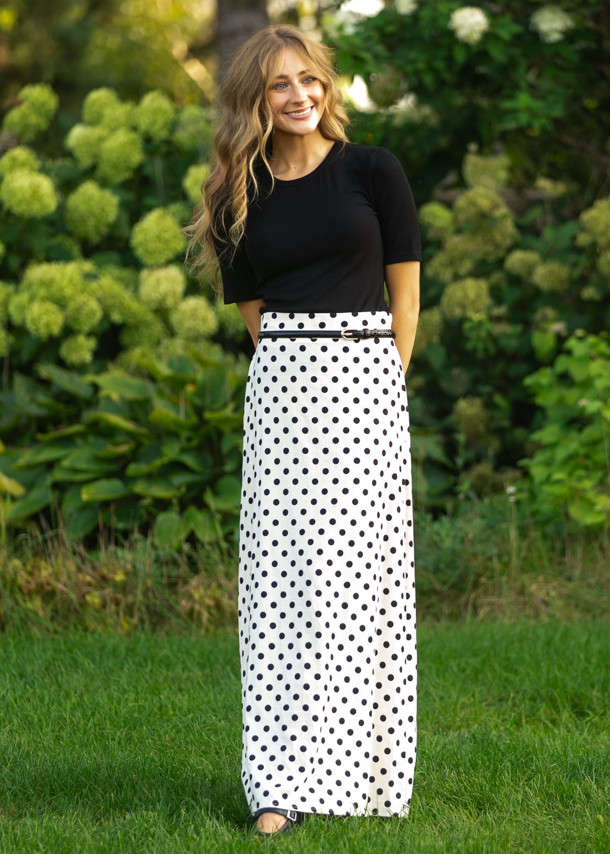 Braylyn Polka Dot Maxi Skirt in 1XL view 6 - Pol Brand Skirt (dress)