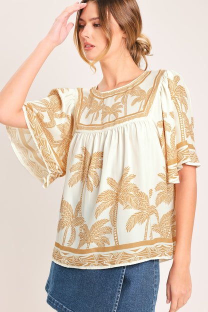 Breeze Story Woven Top in IVORY