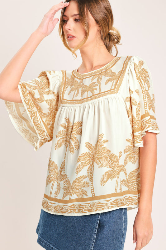 Breeze Story Woven Top in IVORY