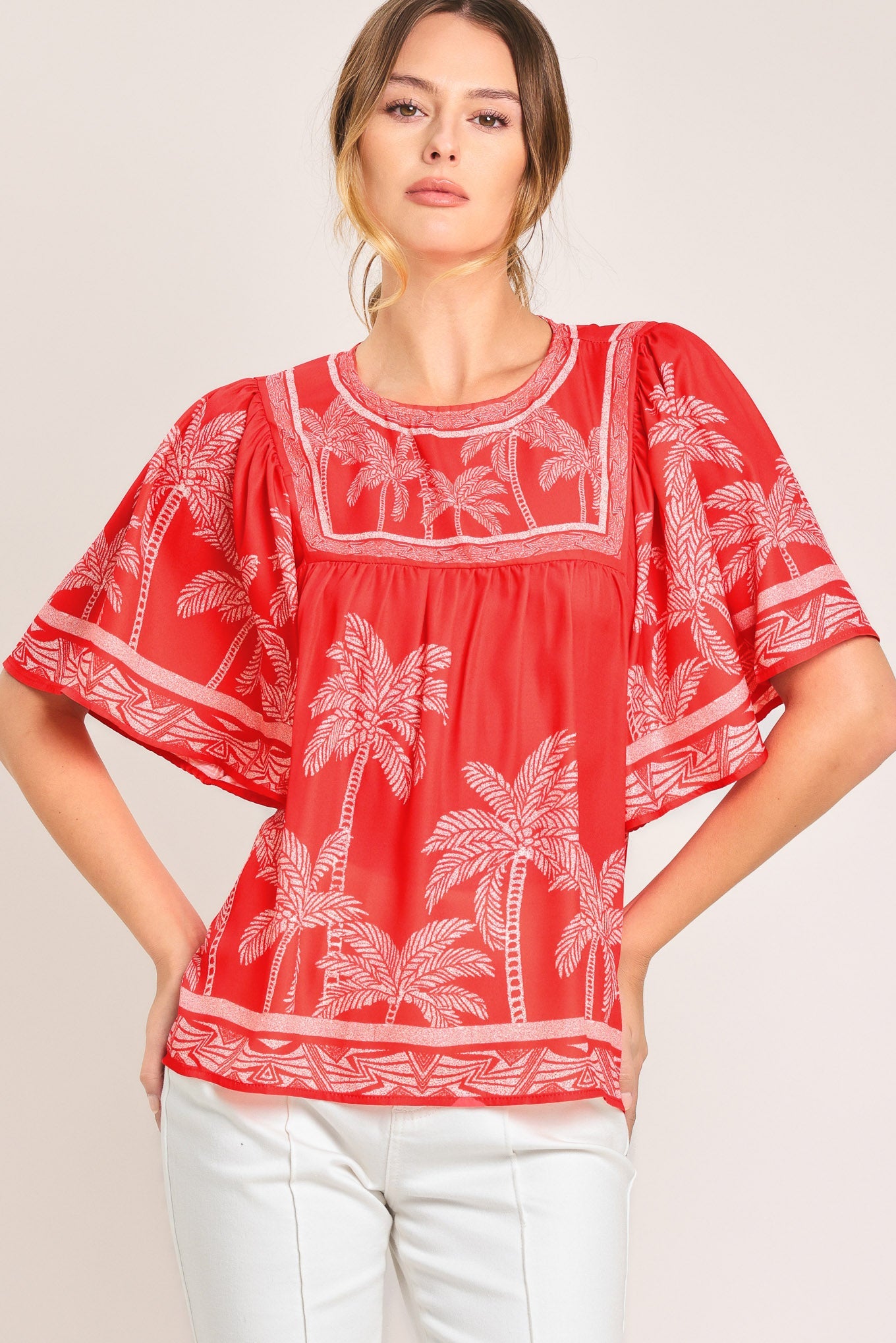 Breeze Story Woven Top in IVORY view 2