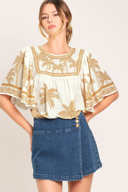 Breeze Story Woven Top in RED view 4