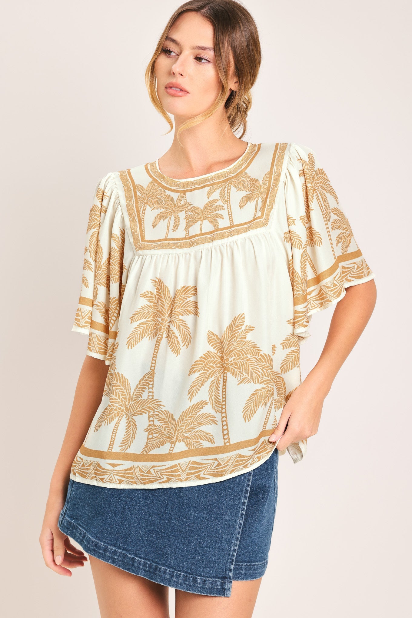 Breeze Story Woven Top in RED view 5
