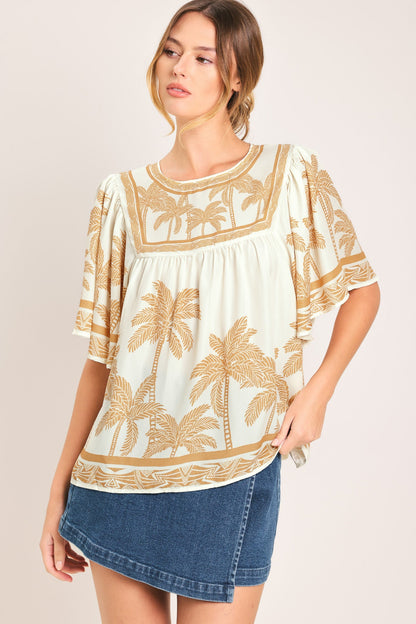 Breeze Story Woven Top in RED view 5