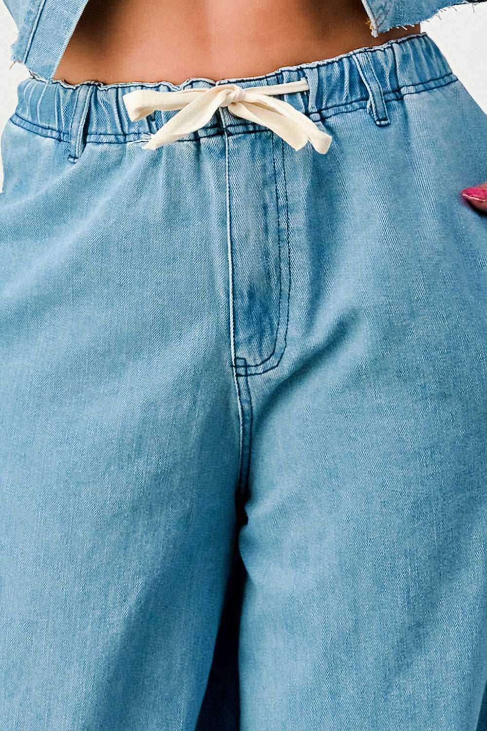 Breezy Blue Denim Palazzos view 5 (bottom)
